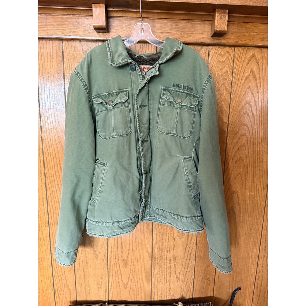 Hollister Men's Olive Green Utility Jacket